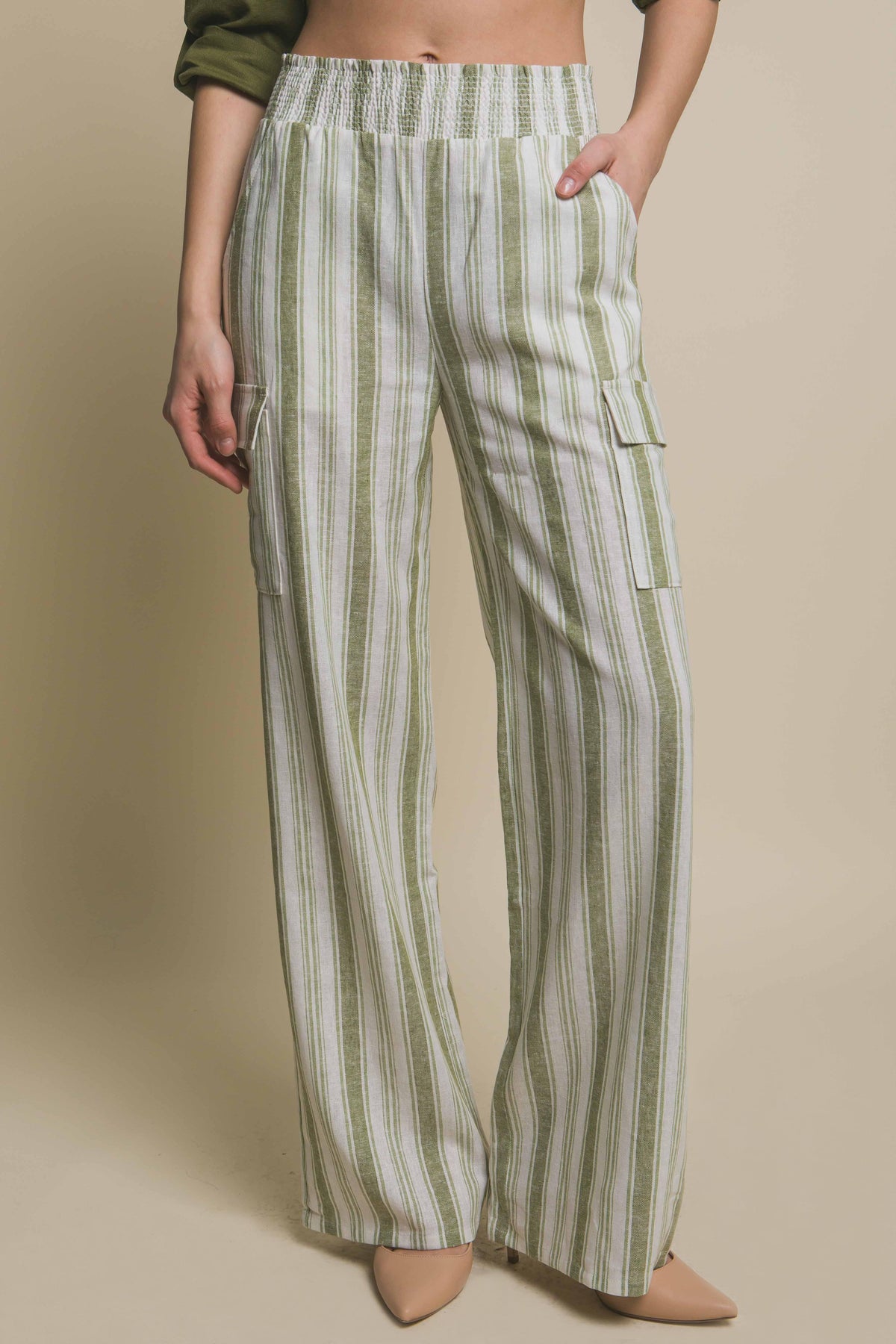 Cargo Stripe Linen Pants