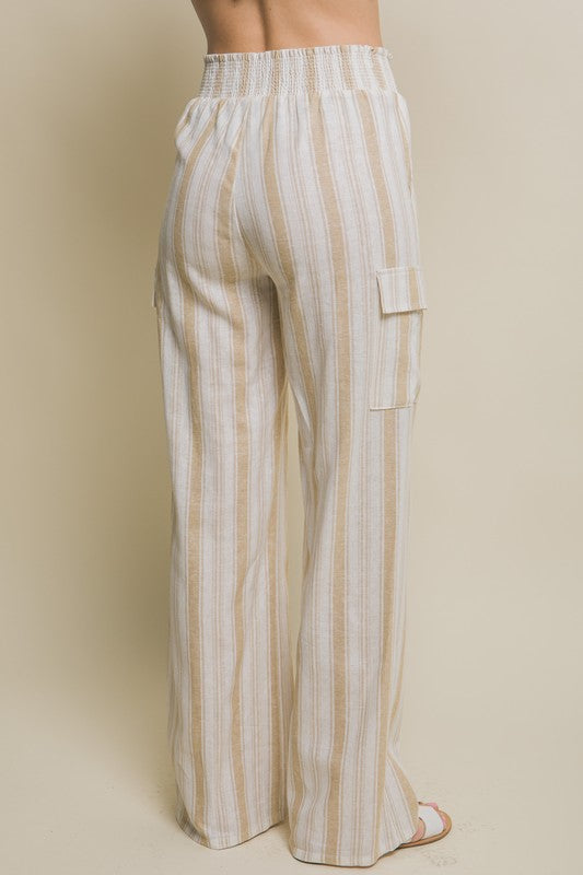 Cargo Stripe Linen Pants