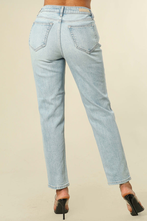 Skinny Slanted Button Jeans