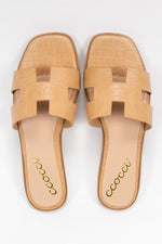 Cutout Croco Slide Sandal