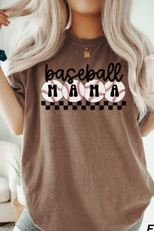 Baseball Checkered Mama Shirt