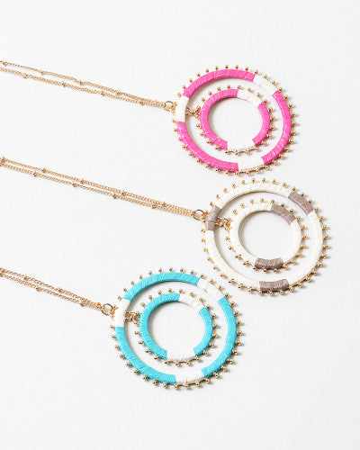 Color-block Circle Necklace