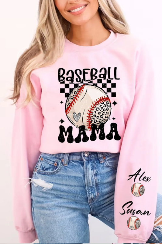 Baseball Mama Personalized On Sleeve