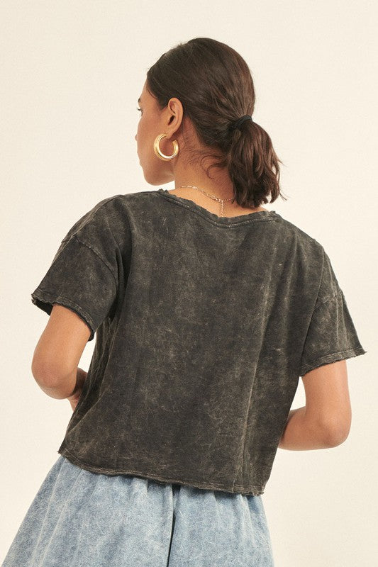 Distressed Cropped Tee