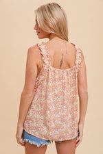 Ruffle Detailed Floral Tank