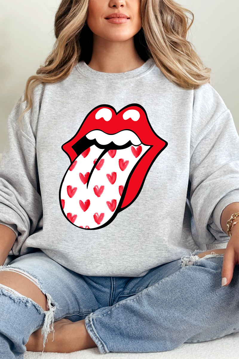 Rolling Stone Heart Tongue Crew Neck