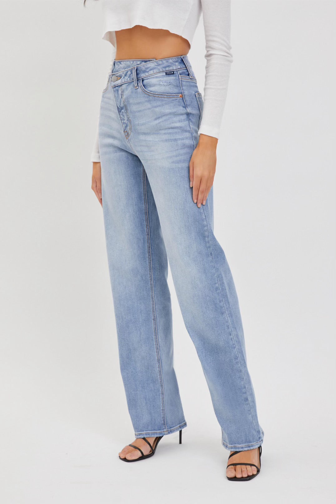 Slanted Button Jeans