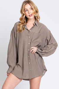 Over-sized Button Shirt