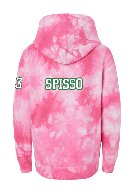 Youth Midweight Tie-Dyed Hooded Sweatshirt- Pink