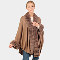 Faux Fur Lined Poncho