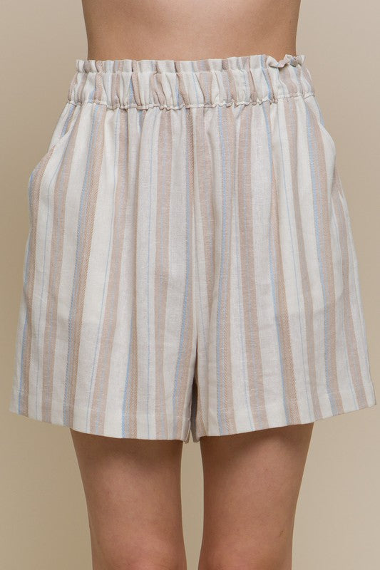 Elastic Stripe Shorts