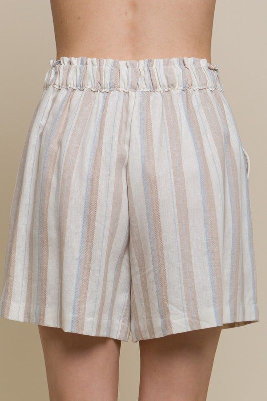 Elastic Stripe Shorts