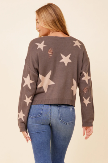 Distressed Stars Pullover